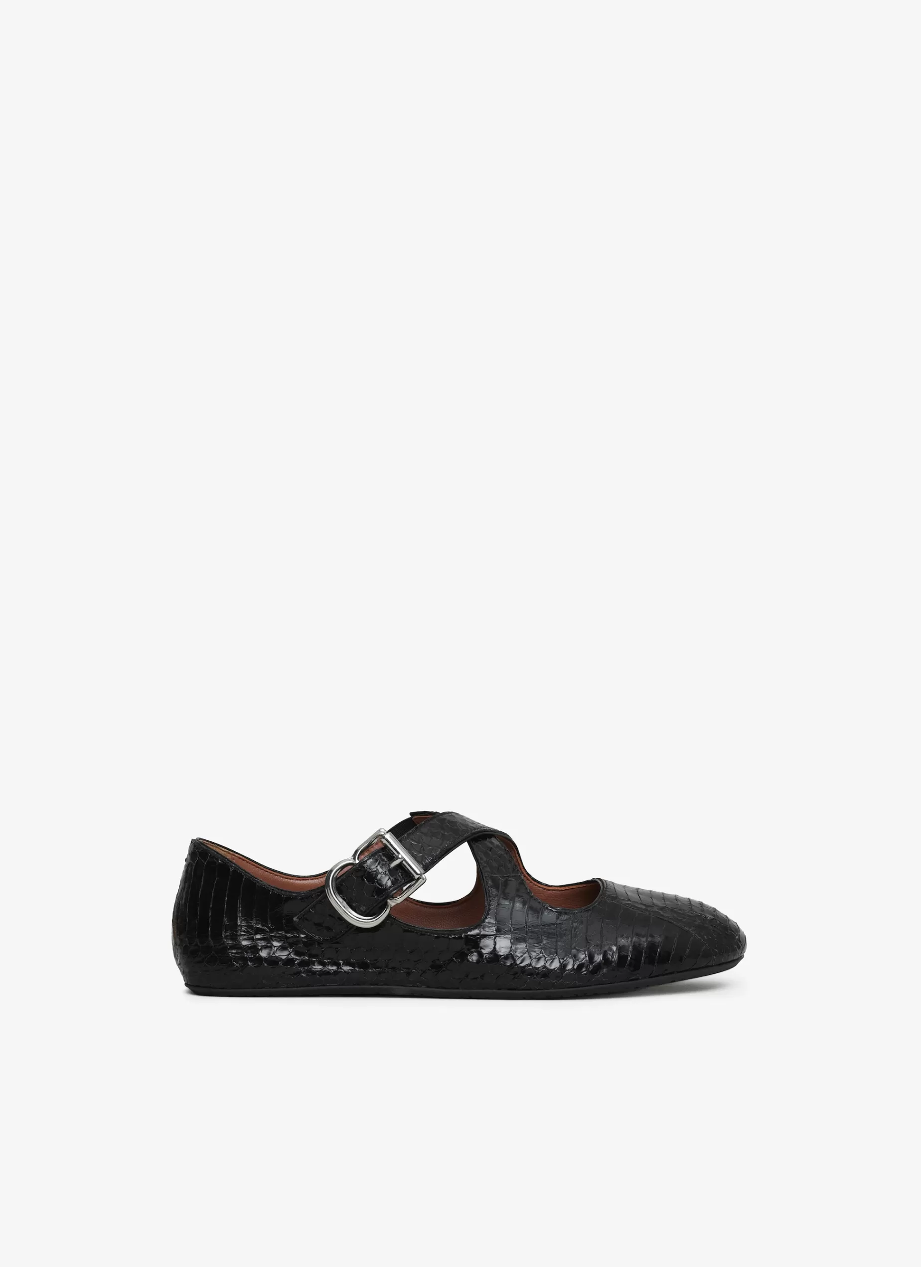 Alaïa ÜBERKREUZTE FLACHE BALLERINAS AUS ELAPHELEDER< Flache Schuhe | La Ballerine