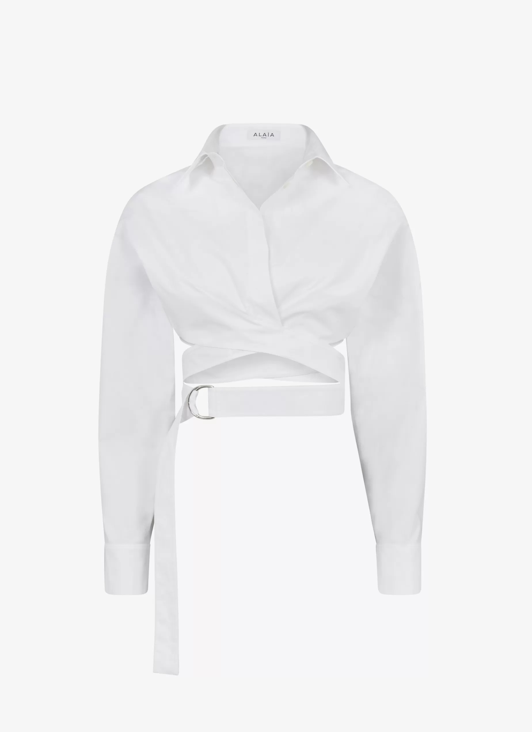 Alaïa ÜBERKREUZTES HEMD AUS BAUMWOLLPOPELINE< Oberteile & Hemden