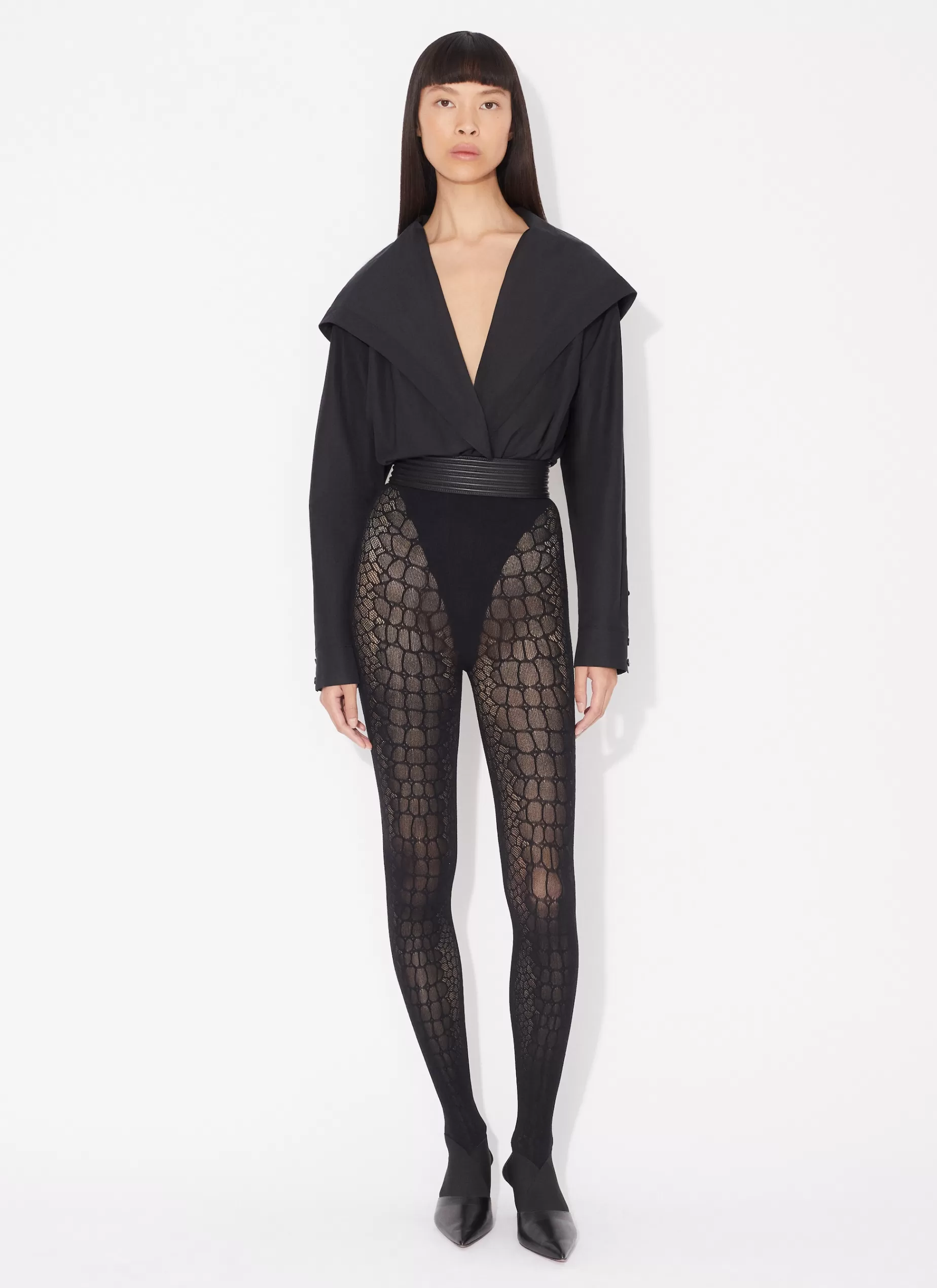 Alaïa BODY-SHIRT MIT KAPUZE< Bodysuits & Leggings