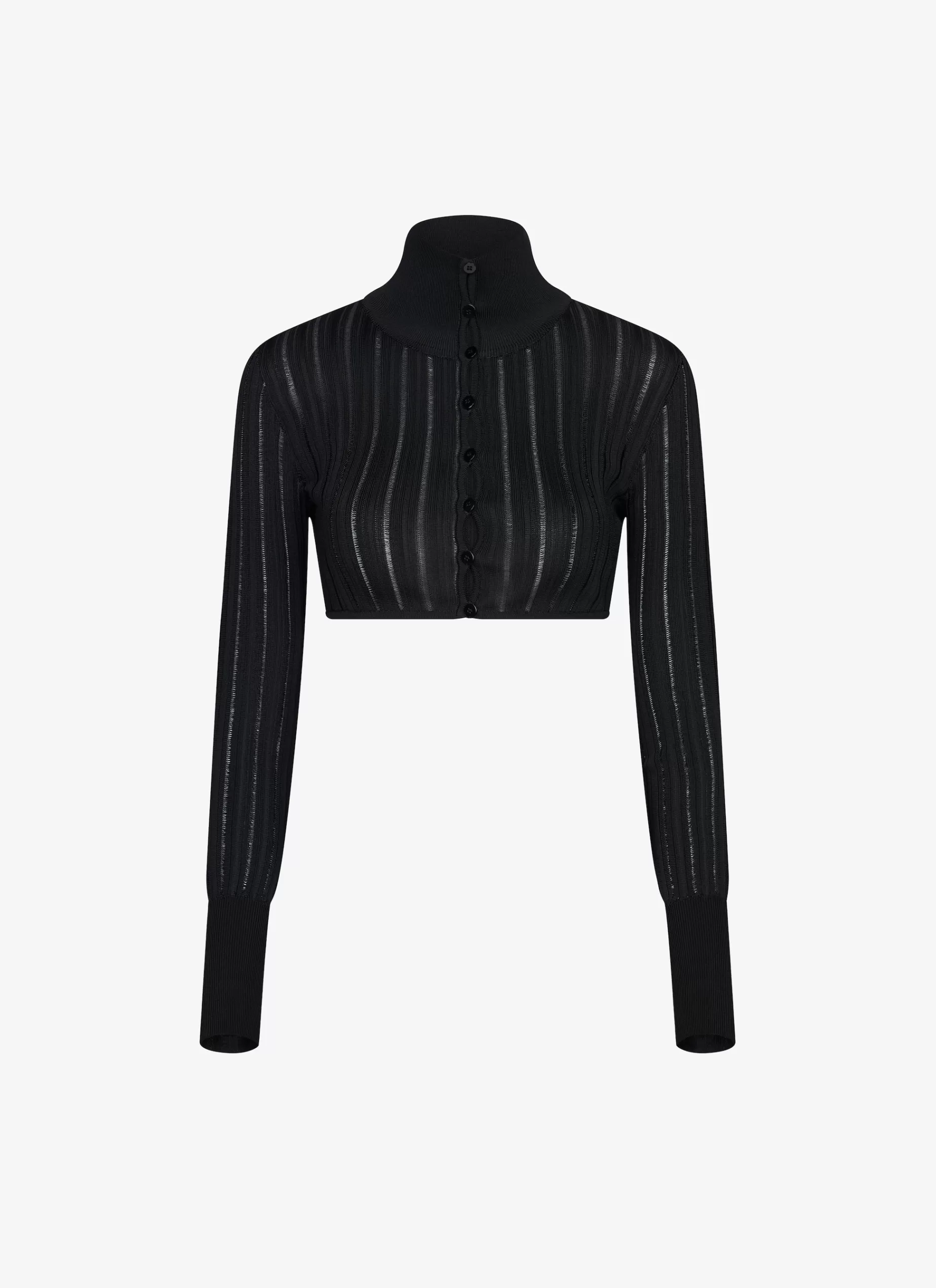 Alaïa CARDIGAN AUS GLÄNZENDEM KRINOLINE< Pullover & Cardigans