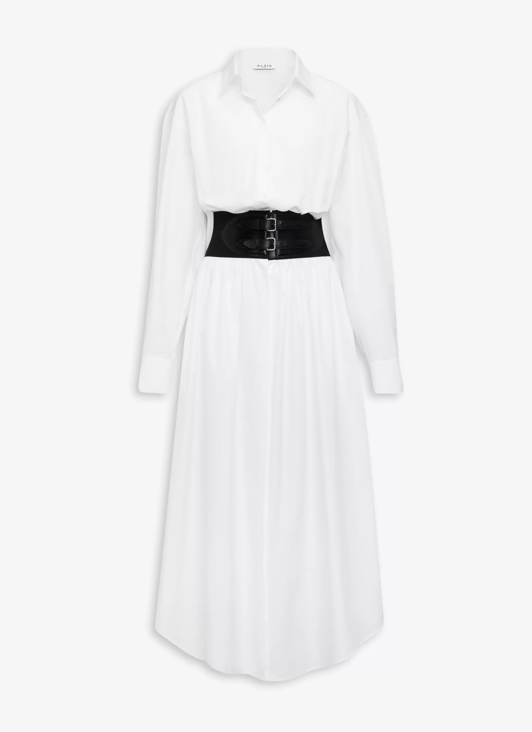 Alaïa HEMDKLEID MIT GÜRTEL AUS BAUMWOLLPOPELINE< Kleider