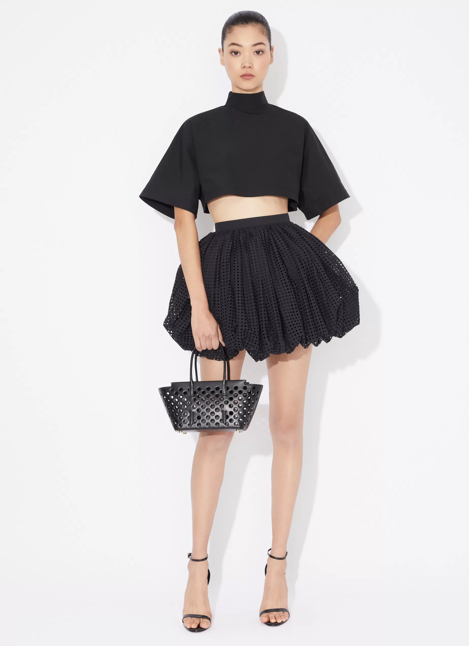 Alaïa HOCHGESCHLOSSENES TOP AUS BAUMWOLLPOPELINE< Oberteile & Hemden