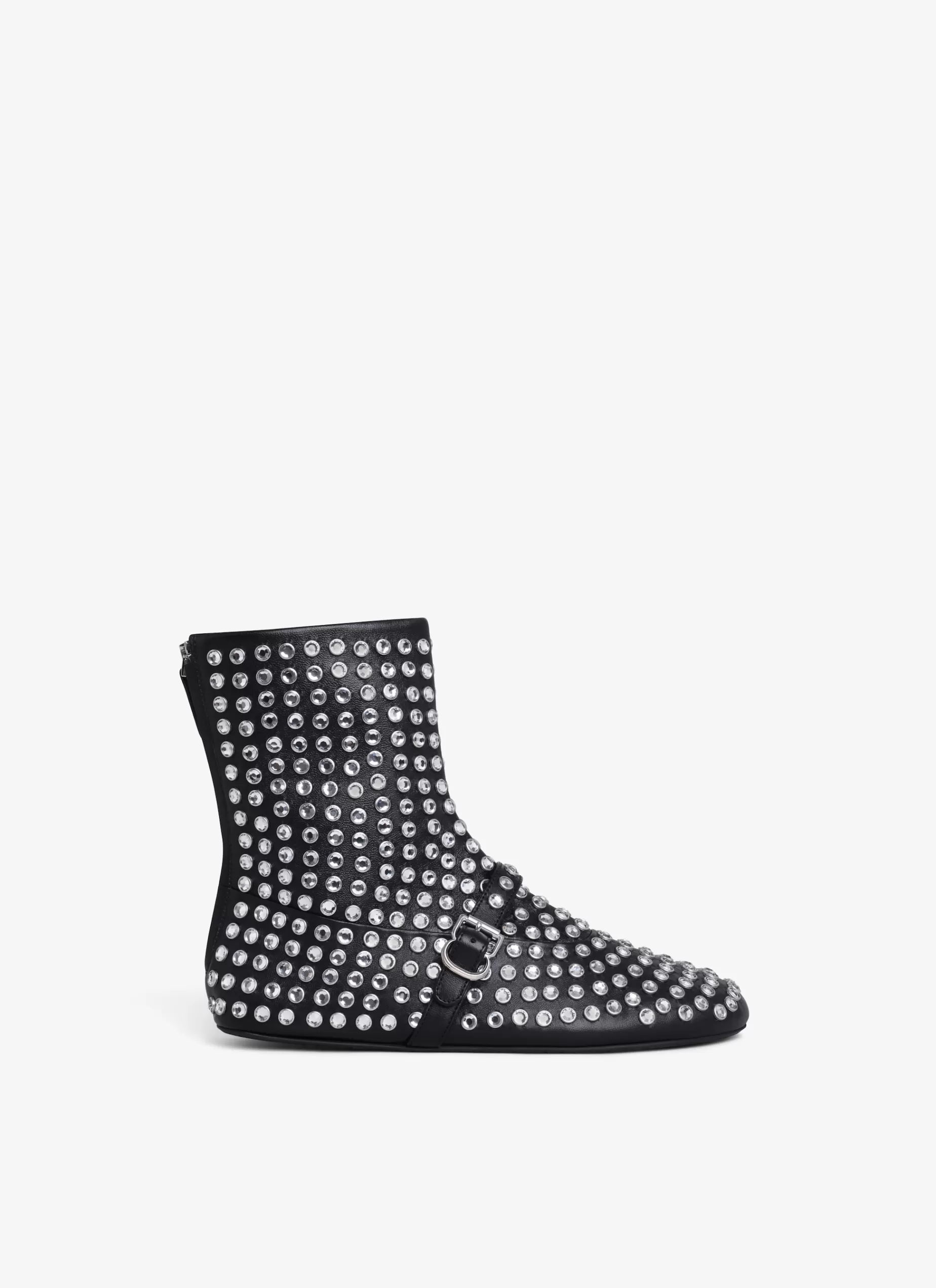 Alaïa HOHE FLACHE BALLERINAS MIT STRASS AUS LAMMLEDER< Flache Schuhe | Stiefel