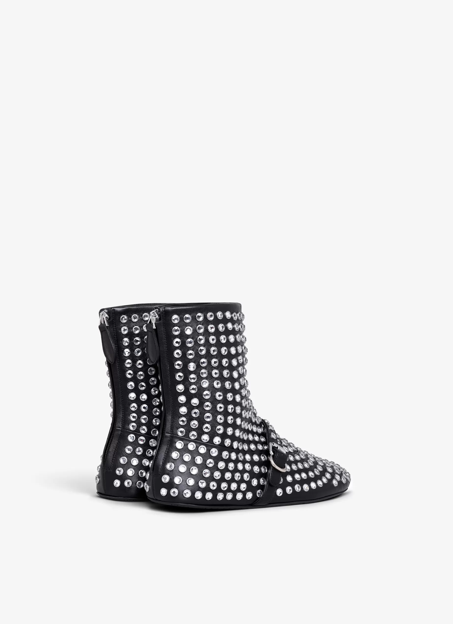 Alaïa HOHE FLACHE BALLERINAS MIT STRASS AUS LAMMLEDER< Flache Schuhe | Stiefel
