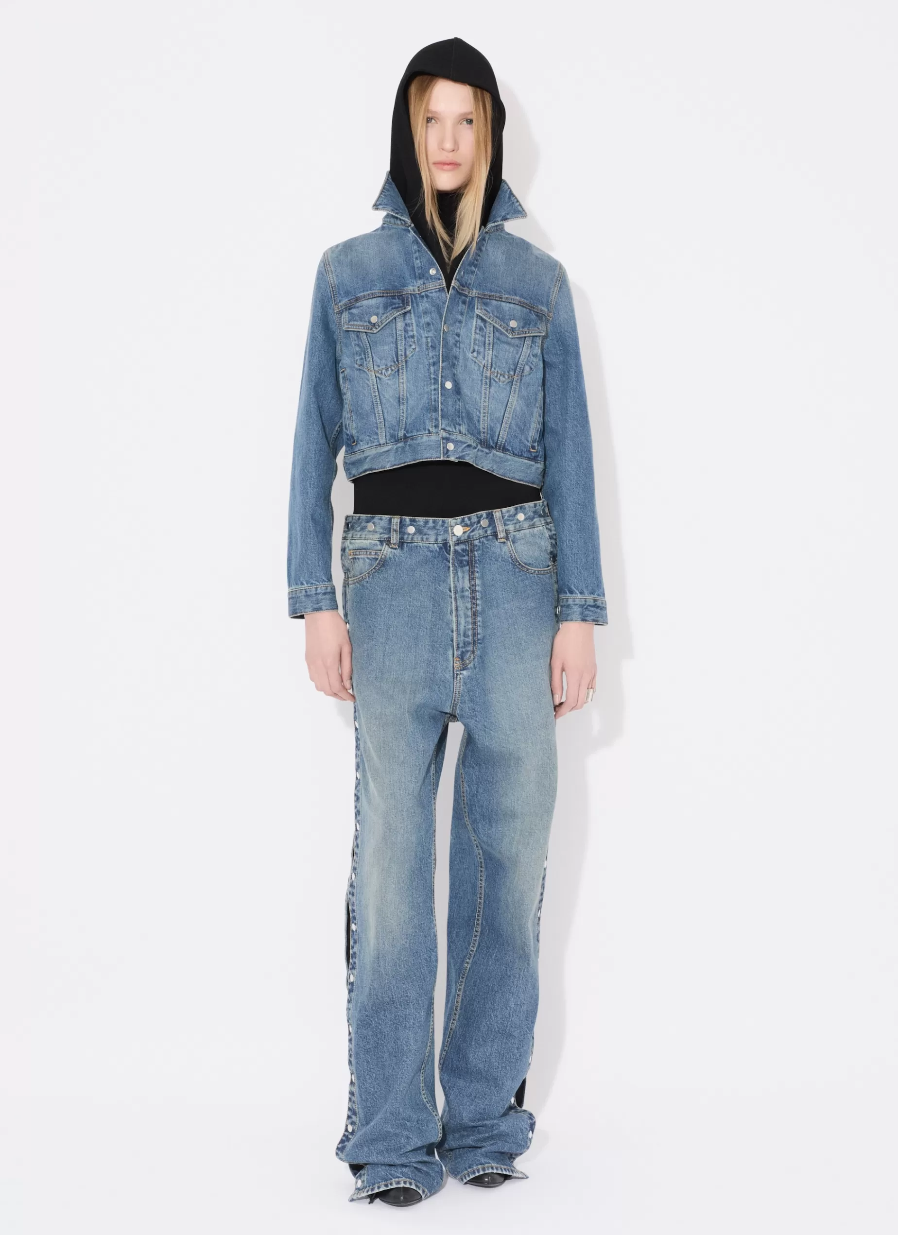 Alaïa JEANS MIT STRICKBUND AUS STONE-DENIM< Denim | Hosen & Shorts