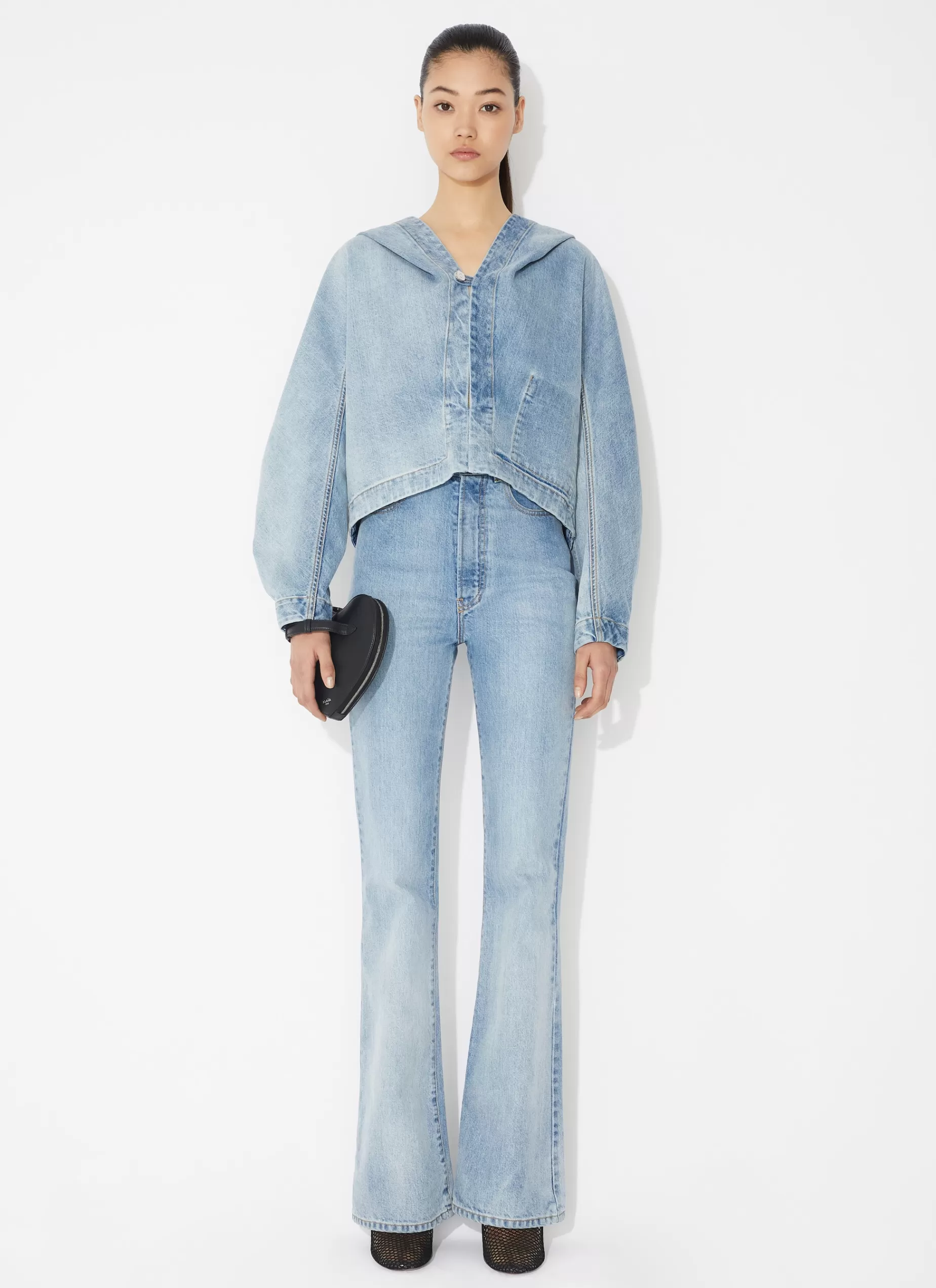Alaïa LANGE DENIMHOSE IM BOOTCUT-STIL< Hosen & Shorts
