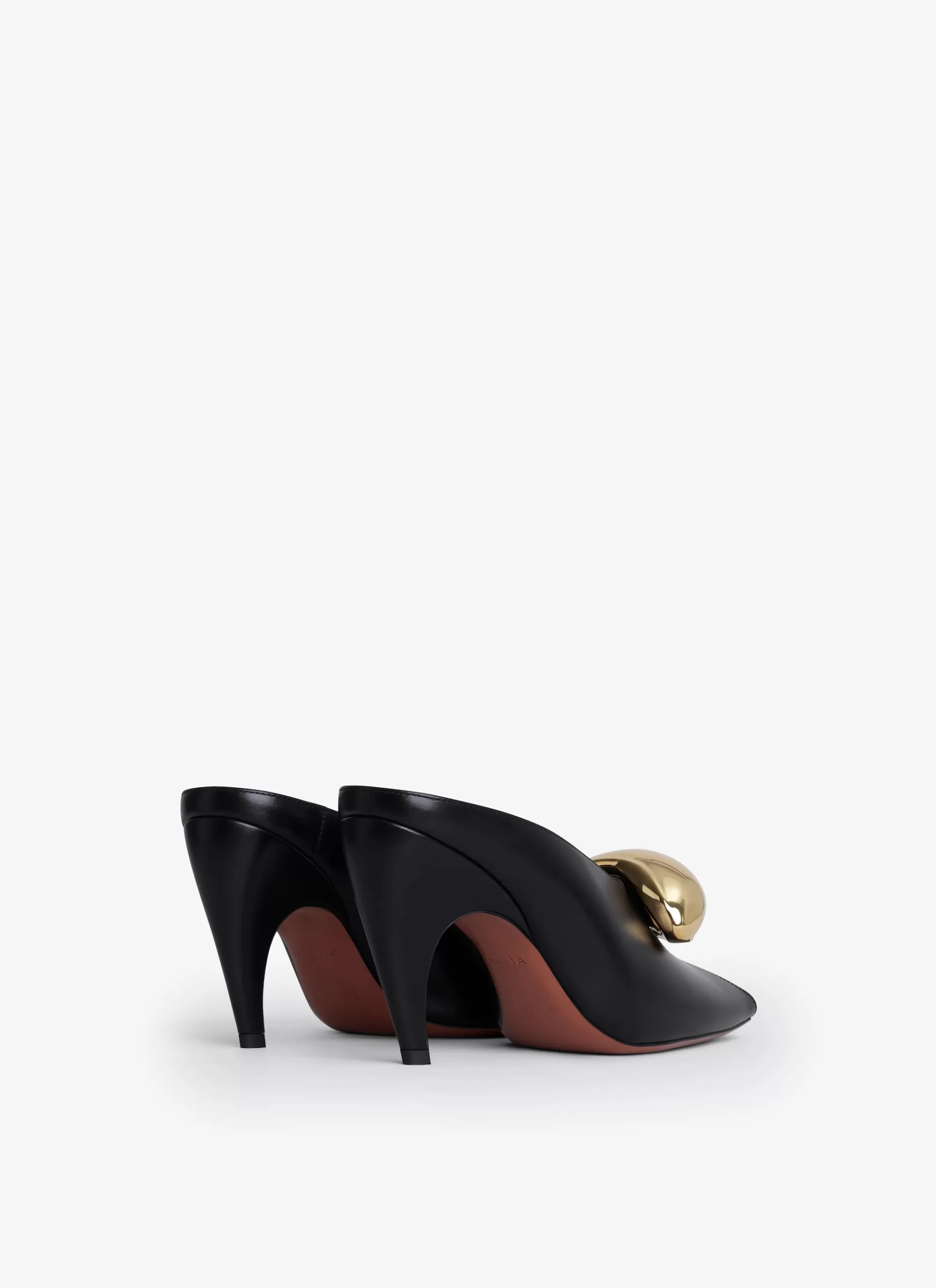 Alaïa PANTOLETTEN SPIKE MIT SCHMUCKDETAIL AUS KALBSLEDER< Mules