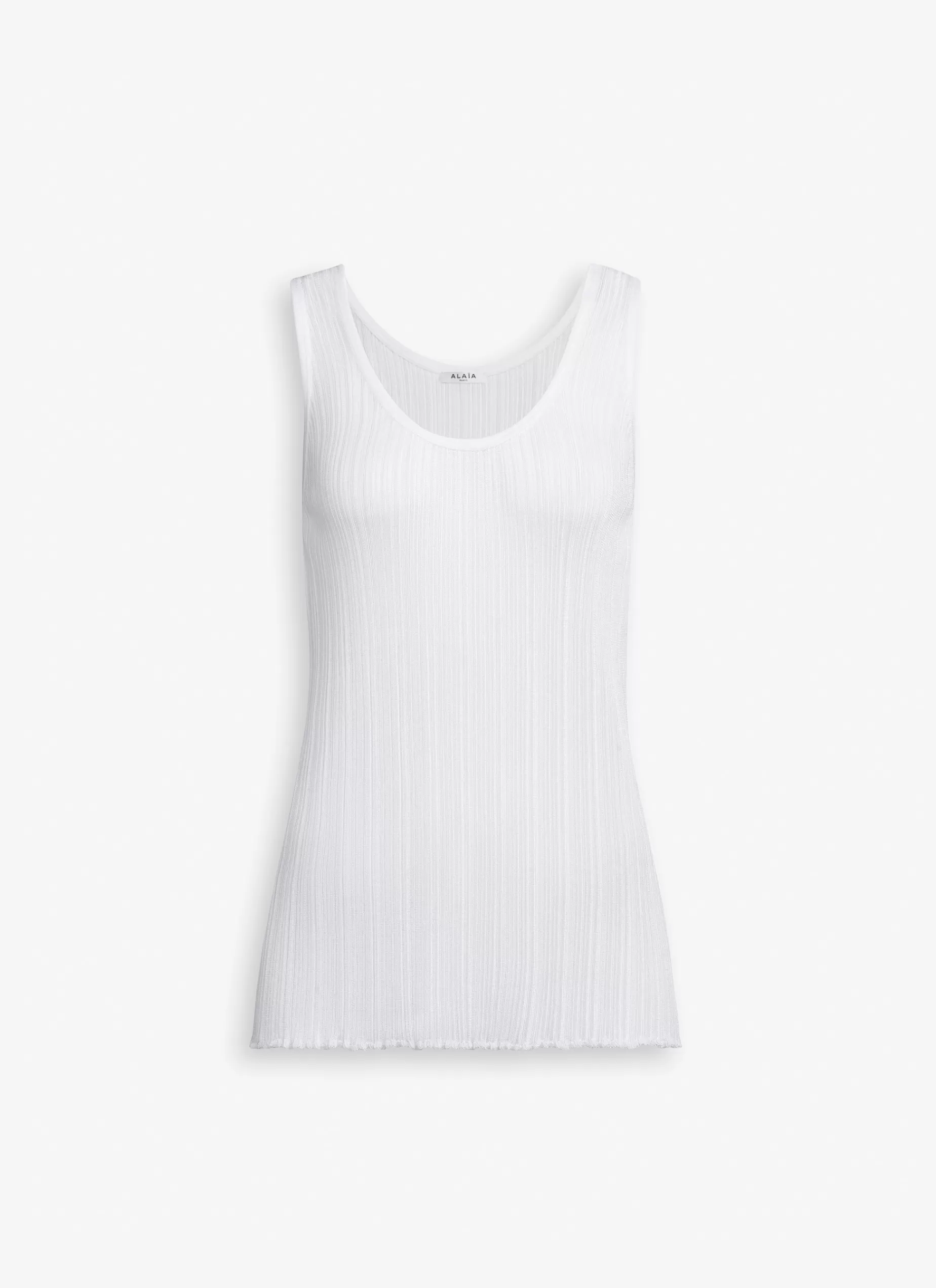 Alaïa PLISSIERTES TANK-TOP AUS STRICK< Strickwaren | Oberteile & Hemden