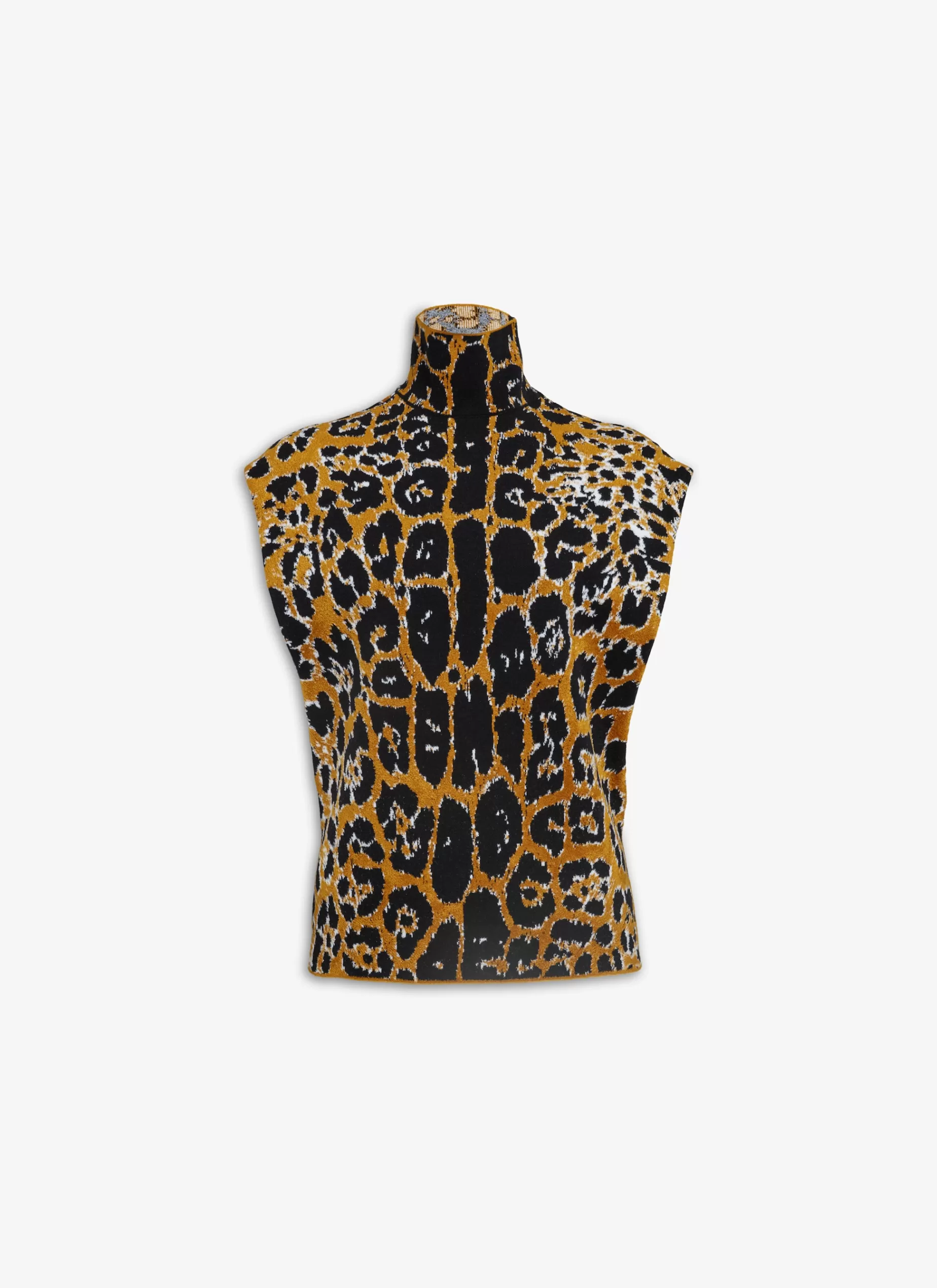Alaïa QUADRATISCHES TOP AUS LEOPARDEN-JACQUARD-STRICK< Strickwaren | Oberteile & Hemden