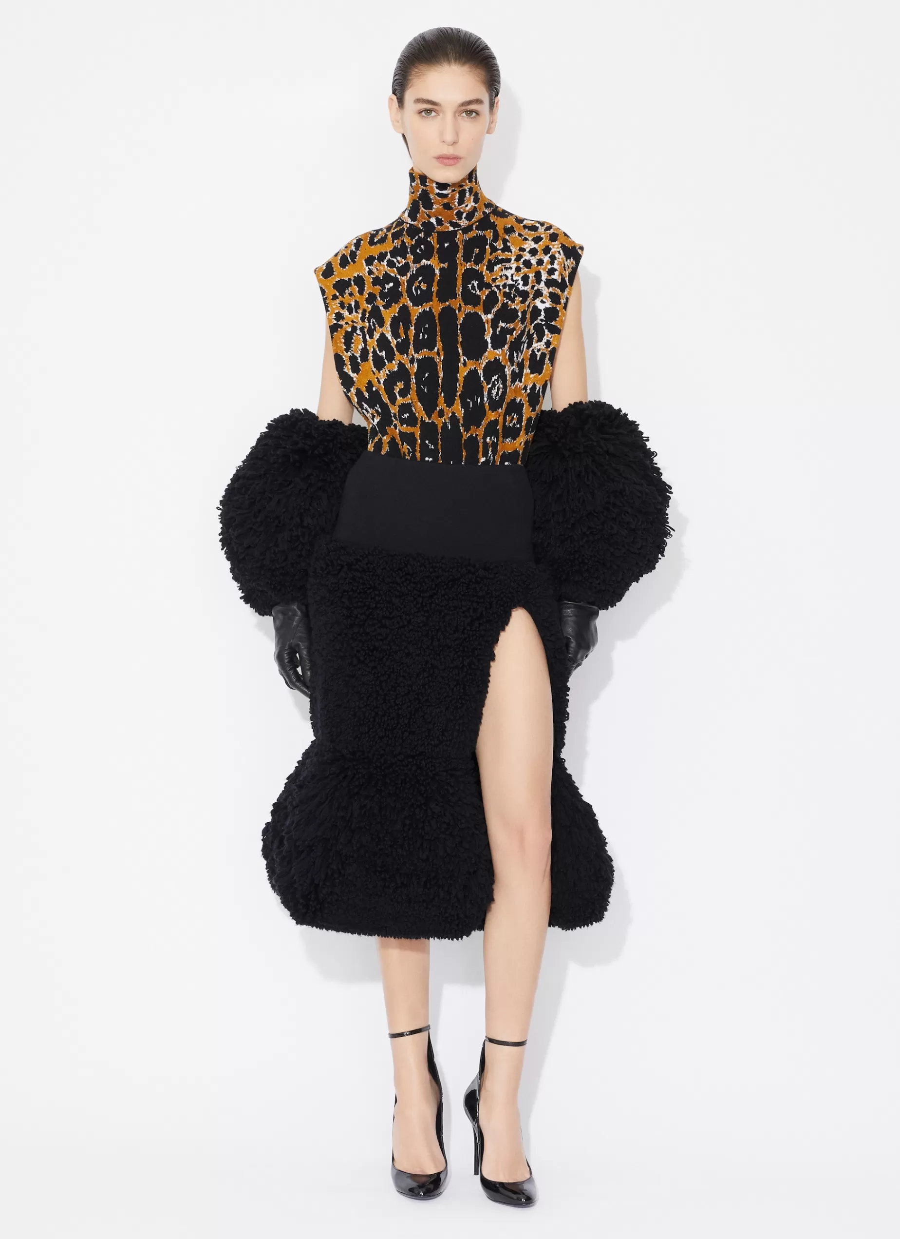 Alaïa QUADRATISCHES TOP AUS LEOPARDEN-JACQUARD-STRICK< Strickwaren | Oberteile & Hemden