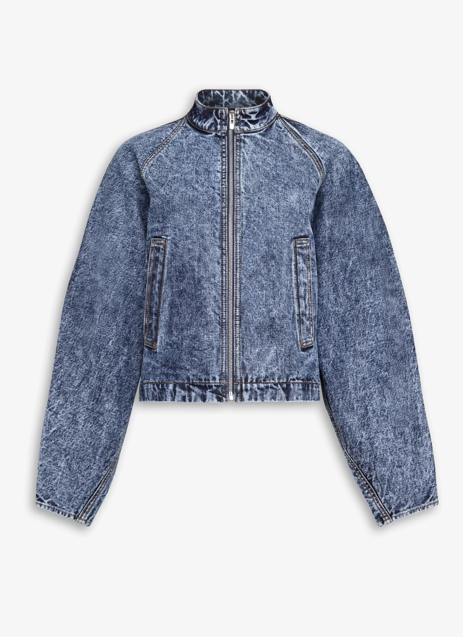 Alaïa RUNDE RENNJACKE AUS SNOW-DENIM< Denim | Mäntel & Jacken