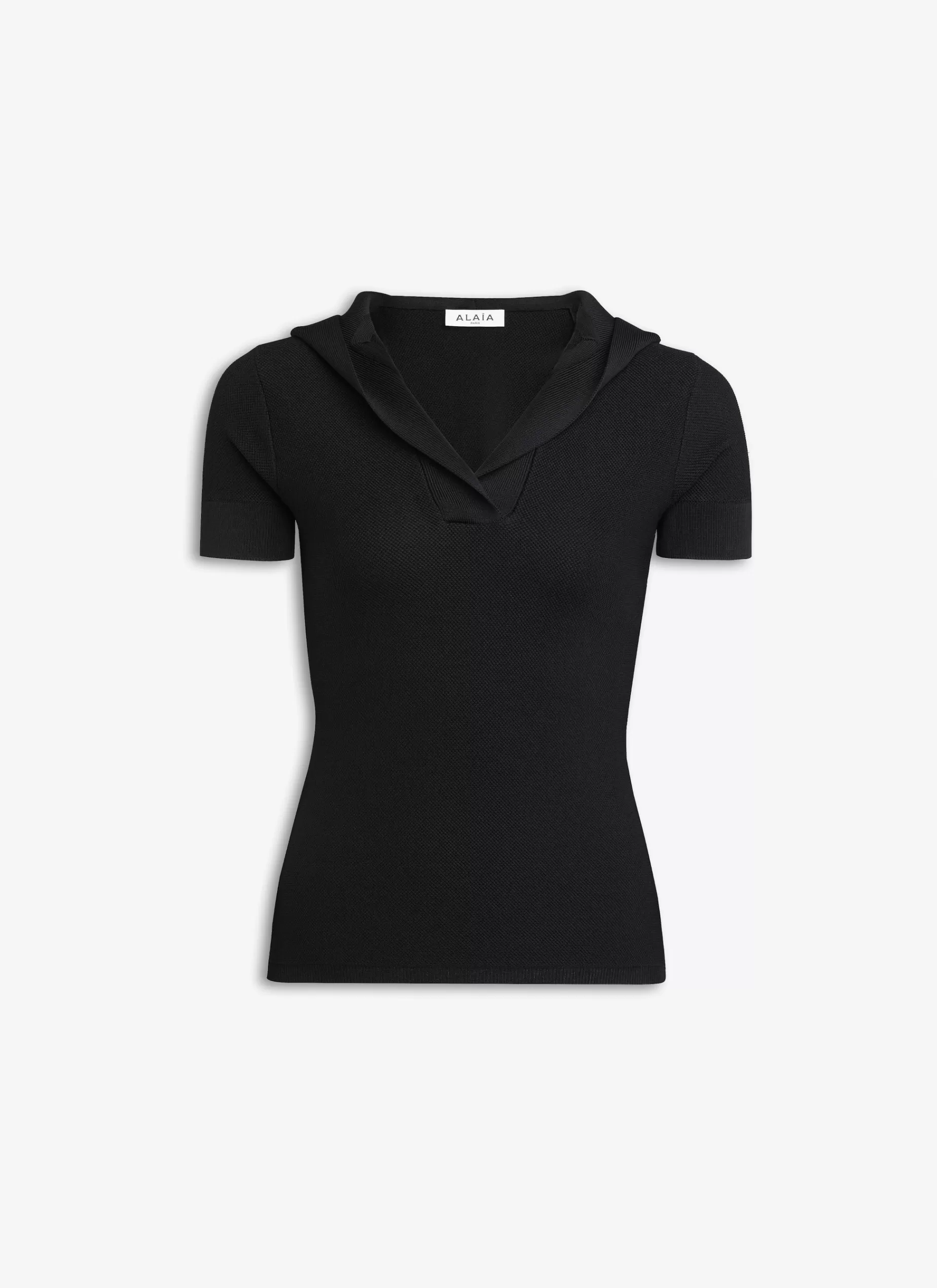 Alaïa TOP MIT KAPUZE AUS PIQUÉ-STRICK< Strickwaren | Oberteile & Hemden