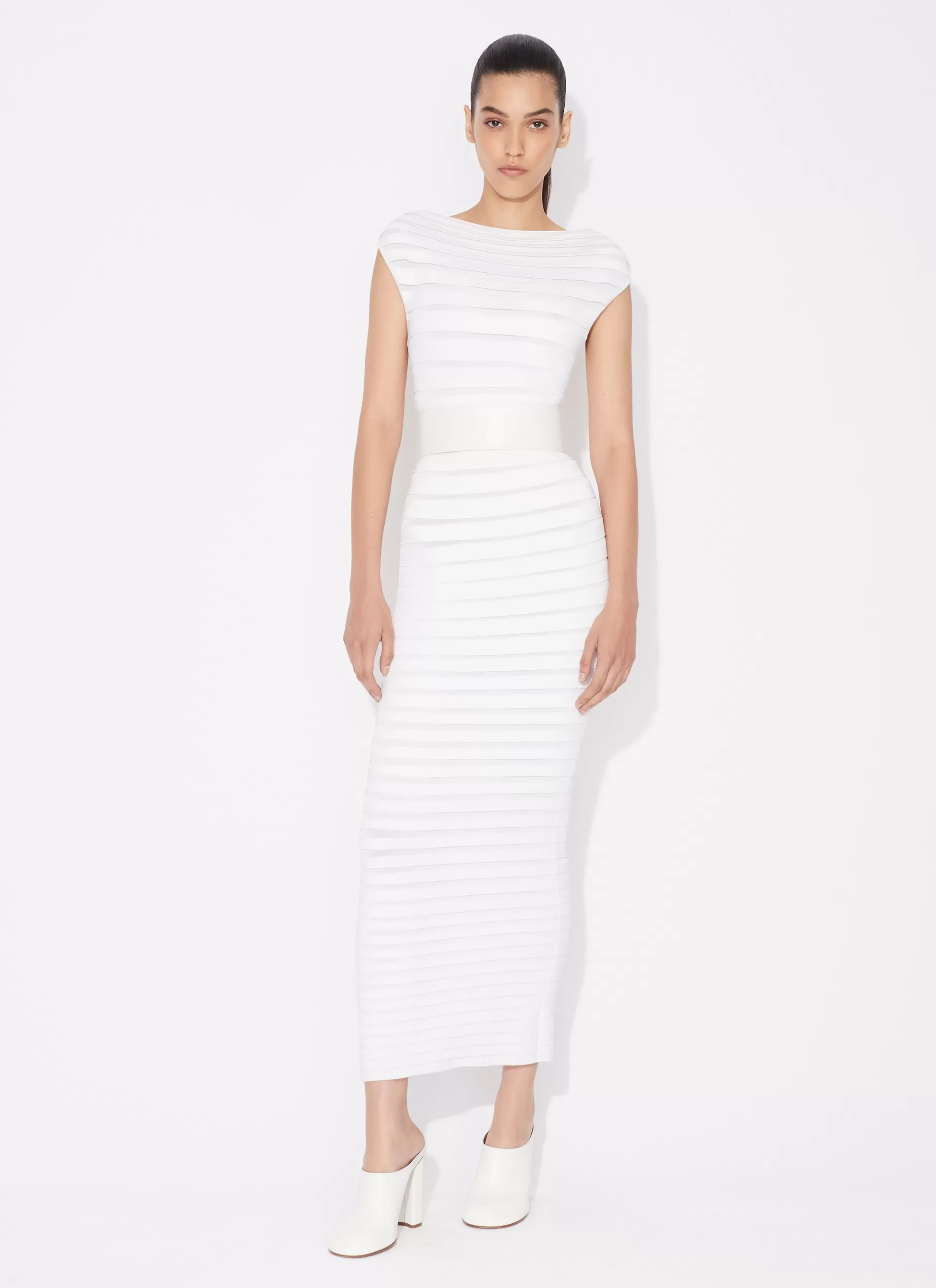 Alaïa TRANSPARENTES SCHLAUCHKLEID IN MIDI-LÄNGE< Kleider