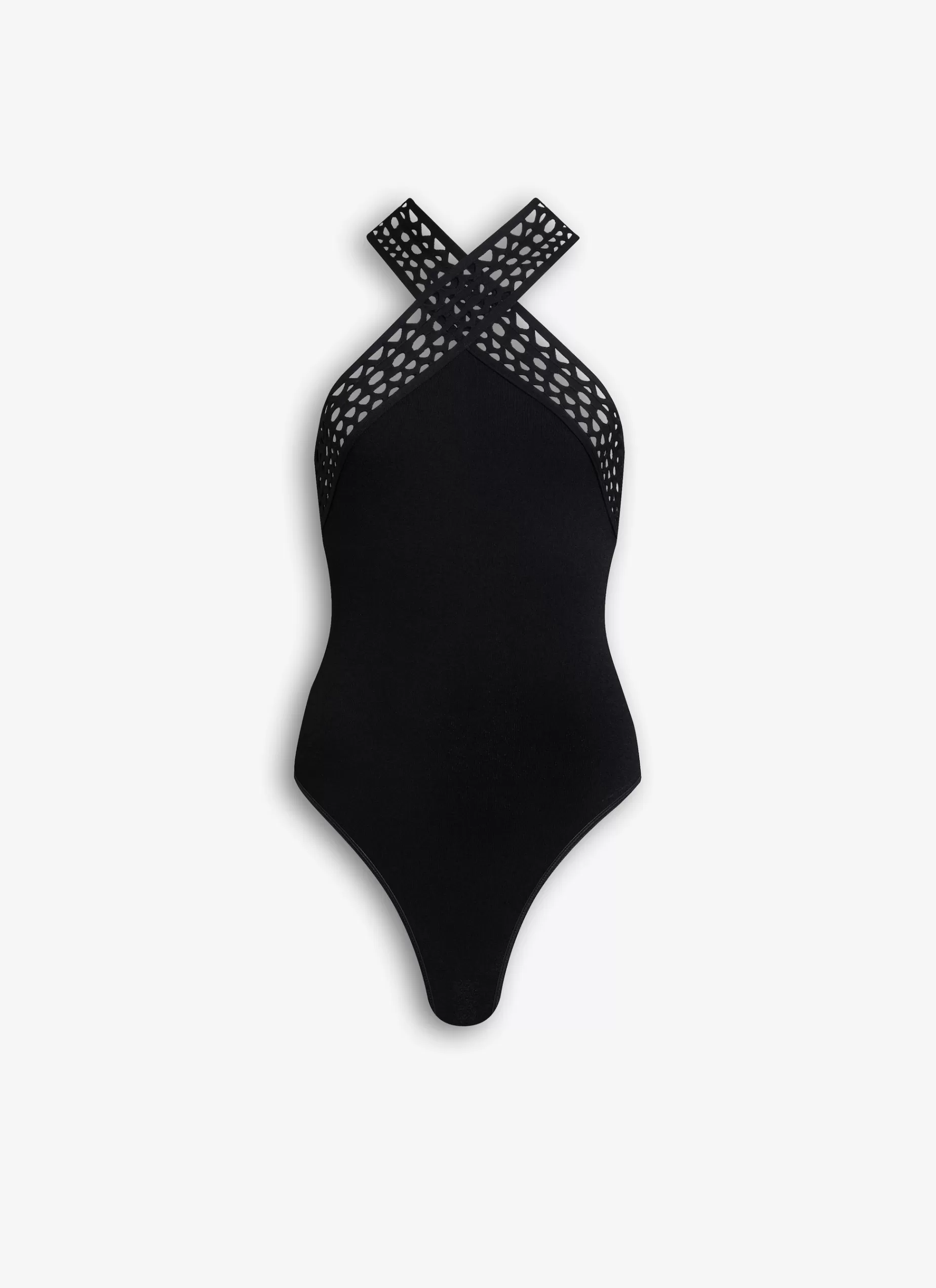 Alaïa VIENNE-BODY MIT ÜBERKREUZTEM AUSSCHNITT< Strickwaren | Bodysuits & Leggings